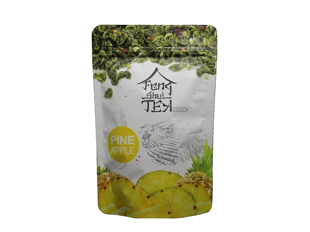 Зелений китайський чай зі шматочками ананаса Feng Shui Pineapple 80 грамів