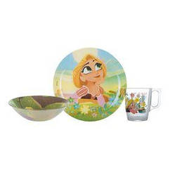 Набір посуду дітей. LUMINARC DISNEY PRINCESS ROYAL 3 пр. дитячий (P9260)
