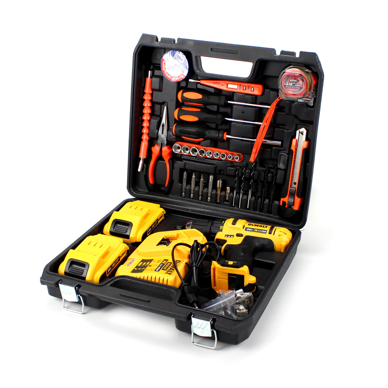 Шуруповерт Деволт DeWALT DCD771 (24V, 5AH) з набором інструменту (30 од.) Дриль Деволт