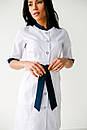 Приталений жіночий медичний халат з поясом, фото 2