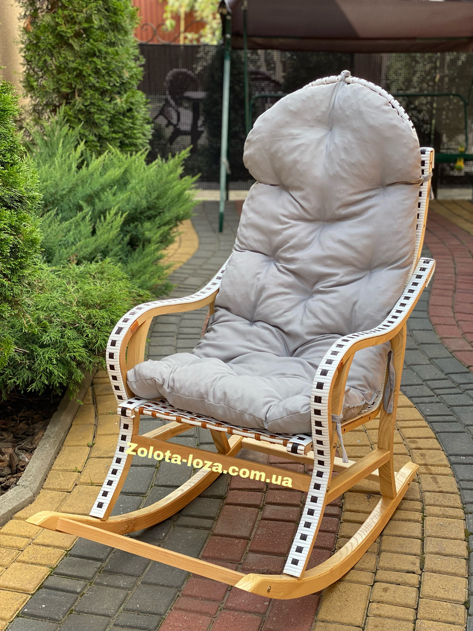 Крісло-гойдалка з лози для відпочинку . Арт: 9976, фото 1