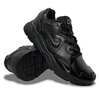 Кроссовки мужские весенние Nike кожаные черные со шнуровкой деми осень/весна
