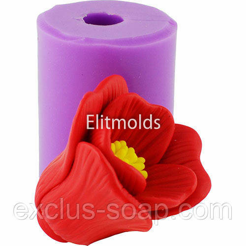 Абутилон Червона принцеса напіврозкритий бутон 3D, фото 1