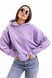 Жіноча однотонна тонка толстовка з капюшоном великого розміру оверсайз, фото 4