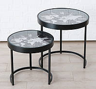 Комплект кавових столів Мondo з годинником метал D43, D53 Гранд Презент 1019953