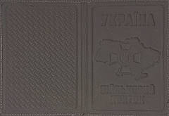 Шкіряна обкладинка на військовий квиток "Військовий квиток" колір світло сірий