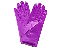 Атласные перчатки высокого качества, женские перчаточные перчатки.ФИОЛЕТОВЫЙ цвет.