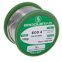 Припой с серебром Broquetas ECO4-05/01H Sn96,5, Ag3, Cu0,5, 0,5 мм, 100 грамм