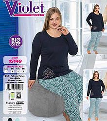 Якісна жіноча піжама «Violet Secret» великого розміру (2XL-5XL)