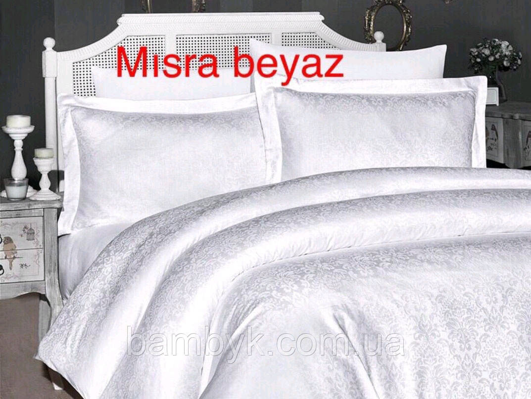 Постільна Білизна First Choice MISRA BEYAZ Полуторна Сатин Жаккард