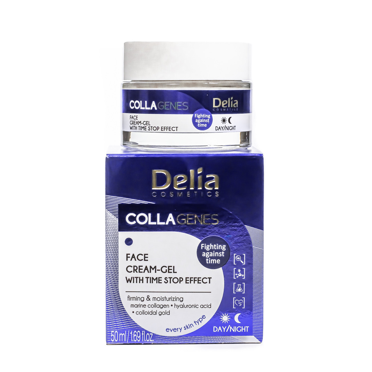 Антивіковий крем-гель для обличчя Delia Cosmetics Collagenes з колагеном 50 мл
