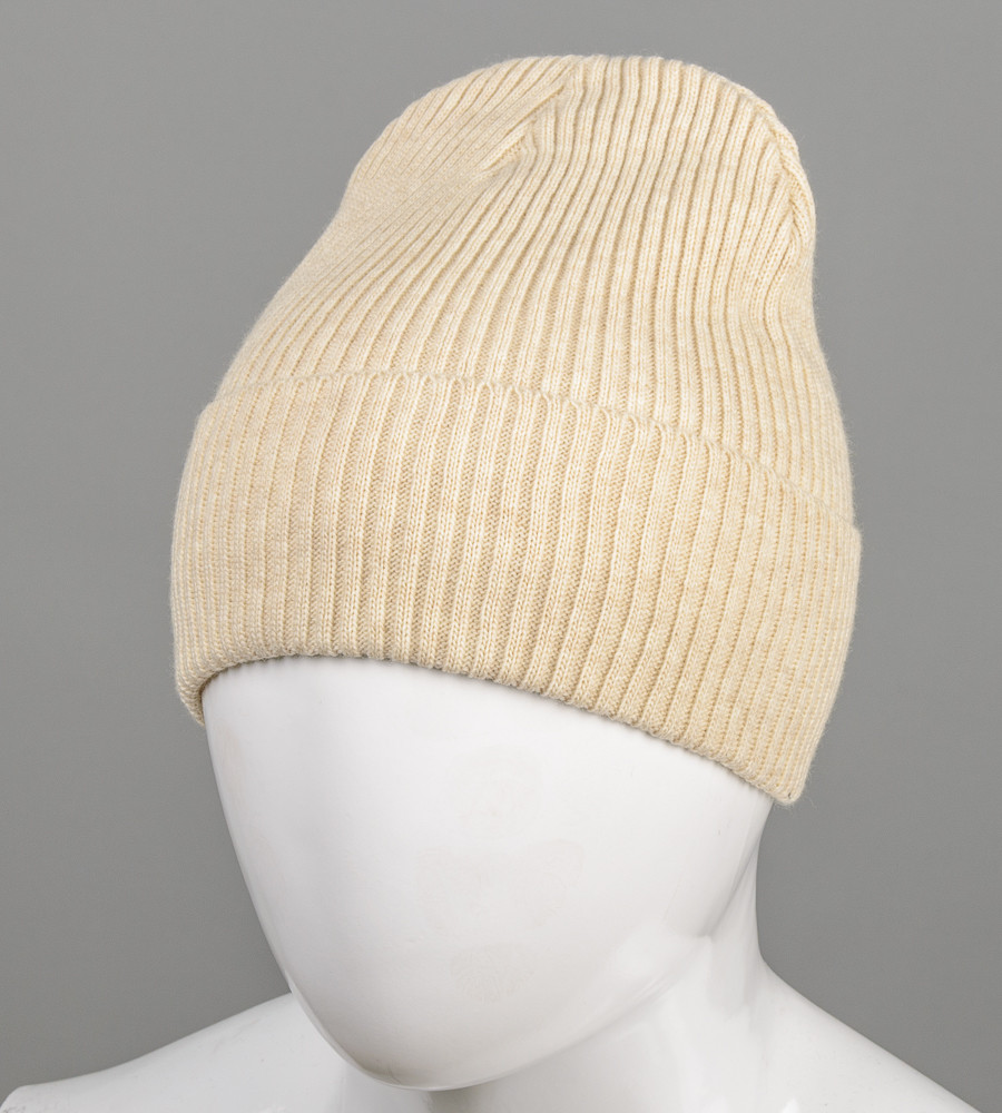 Базова шапка Резинка на ФЛІСІ (201030ф), Льон, фото 1