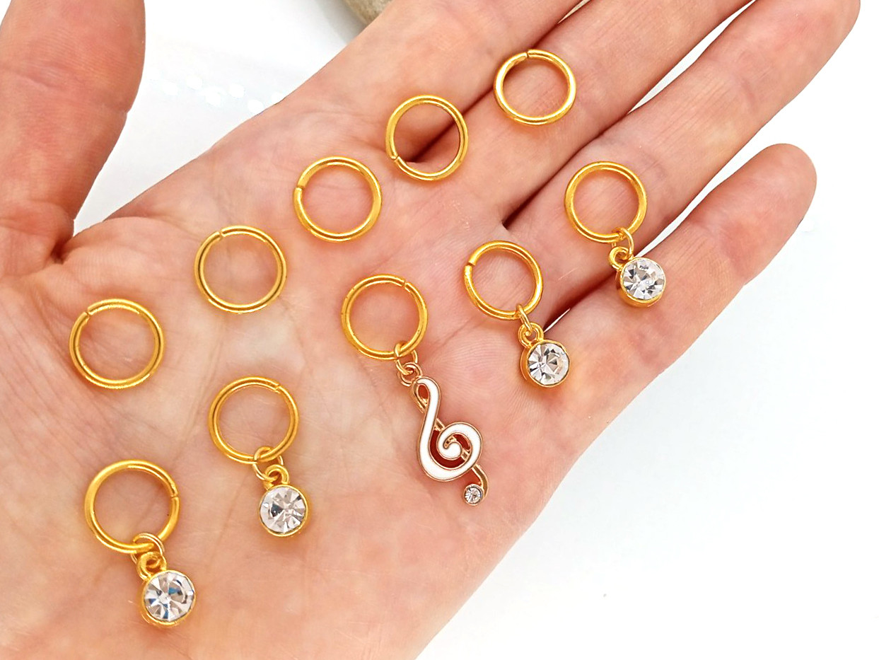 Мелодія душі - Пірсинг для волосся #244, набір (10 шт.), золотистий, фото 1