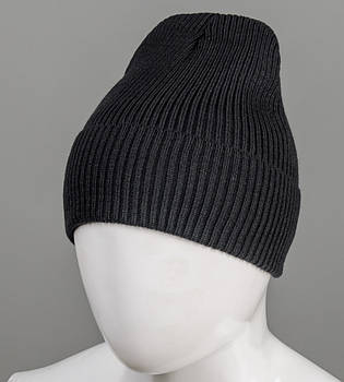 Базова шапка Резинка на ФЛІСІ (201030ф), Чорний