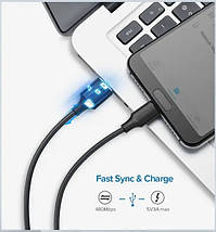 Кабель Ugreen USB 2.0 AM to Type-C US287 60116 (Чорний, 1 м), фото 3
