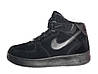 Чоловічі зимові кросівки Nike Air Force Winter Total Black High Найк Аір Форс чорні замкові з хутром високі, фото 5