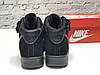 Чоловічі зимові кросівки Nike Air Force Winter Total Black High Найк Аір Форс чорні замкові з хутром високі, фото 7