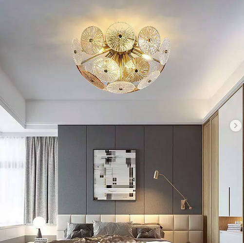 Стельовий світильник  з скляними фактурними пластинами прозорими та янтарними, що подібні до букету квітів, фото 1