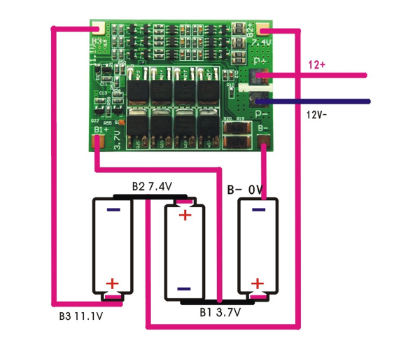 Контроллер заряда для литиевой батареи 18650, рабочий ток 40A (NLY-3c-V3.0)