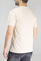 48-56. Чоловіча однотонна футболка бавовна 100%, Узбекистан - молочний колір, фото 4
