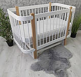 Дитяче ліжечко Монако  Престиж з маятником + Матрац колір білий +сірий, фото 6