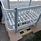 Дитяче ліжечко Монако  Престиж з маятником + Матрац колір білий +сірий, фото 2