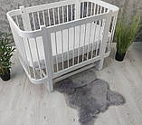 Дитяче ліжечко Монако  Престиж з маятником + Матрац колір білий +сірий, фото 5