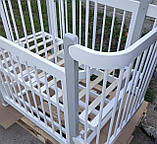 Дитяче ліжечко Монако  Престиж з маятником + Матрац колір білий +сірий, фото 3