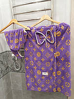Подарочные наборы для бани для девушек.. Женские банные наборы 2 в 1. Набор для бани женский фиолетовый