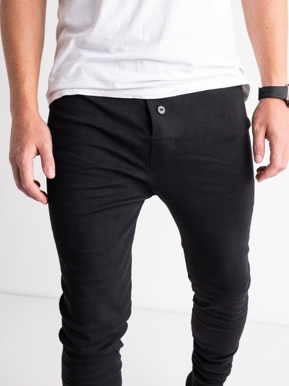 Кальсони чоловічі 46-56 з байковим напиленням з ґудзиком, фото 1