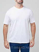 2XL (54), 3XL(56). Білі чоловічі однотонні футболки, 100% бавовна, Узбекистан, фото 4