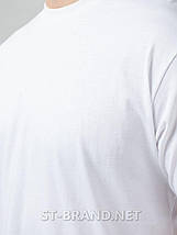 2XL (54), 3XL(56). Білі чоловічі однотонні футболки, 100% бавовна, Узбекистан, фото 3