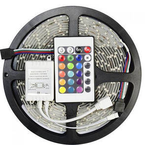 Світлодіодна RGB-стрічка Venom SMD 5050 5 м 12 V IP20 RGB (VST-5050120600-RGB) з пультом і блоком живлення, фото 1