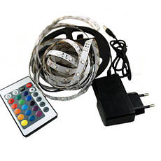Світлодіодна RGB-стрічка Venom SMD 5050 5 м 12 V IP20 RGB (VST-5050120600-RGB) з пультом і блоком живлення, фото 4
