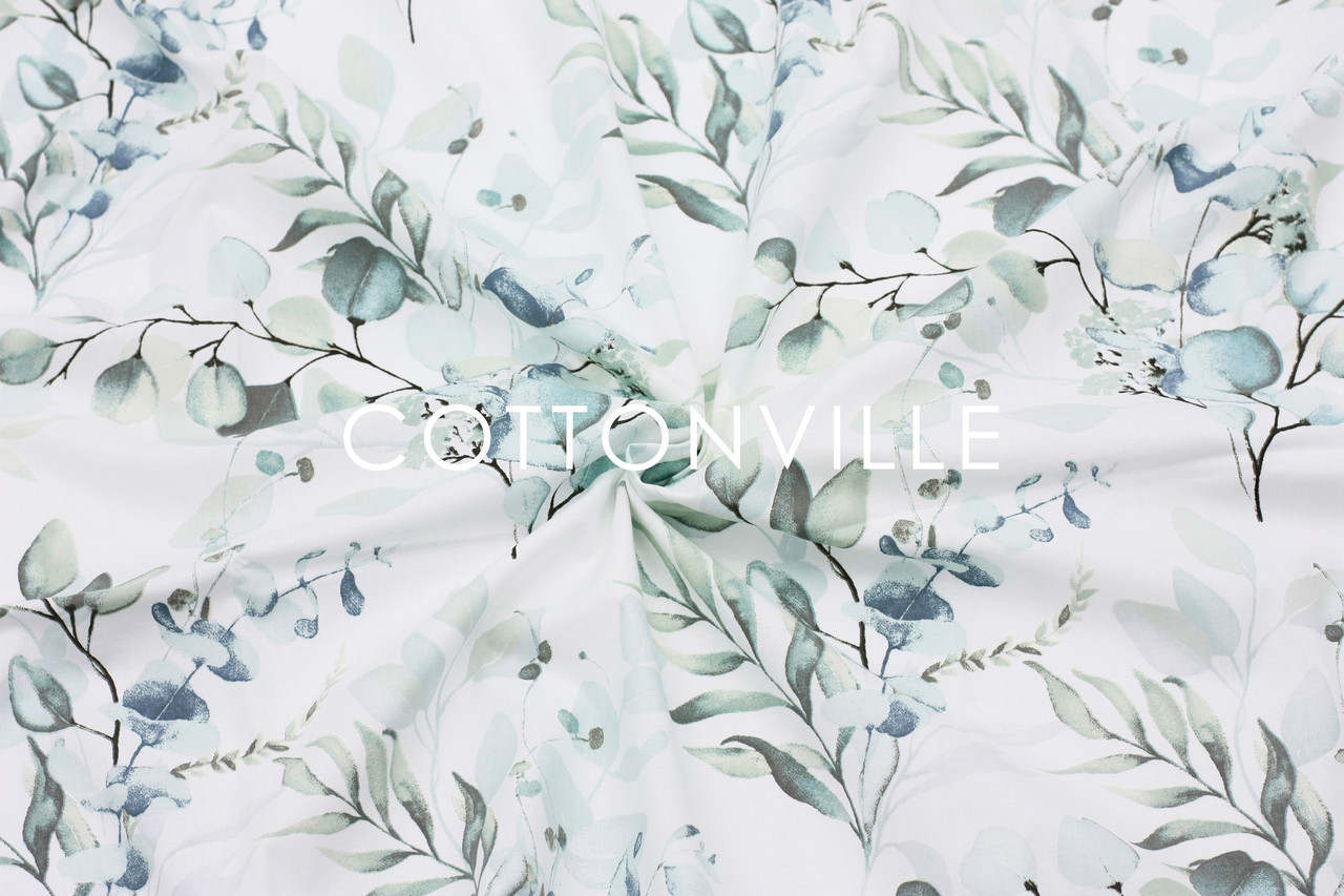 Ранфорс 240 см Гілочки евкаліпту м'ятні, фото 1