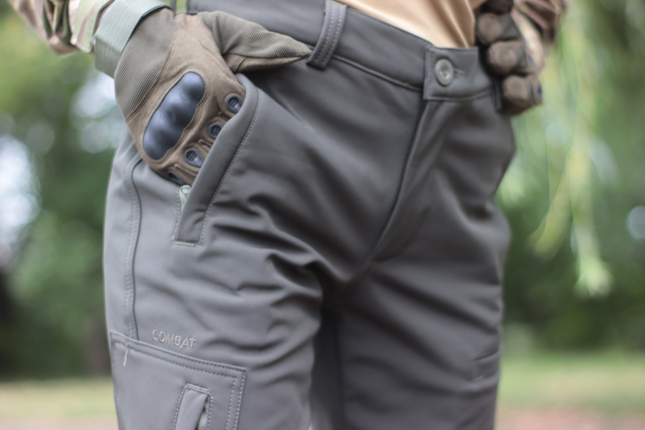Тактичні штани на флісі Туреччина COMBAT Бойовий софтшел Soft-Shell олива для жінок