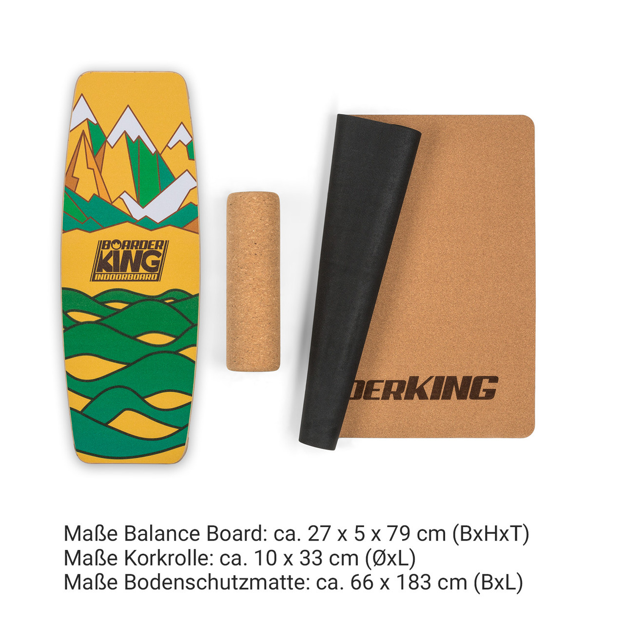 Indoorboard Limited Edition Wakeboard Balance Board + Mat + Roll Wood / Cork Blue (Германия