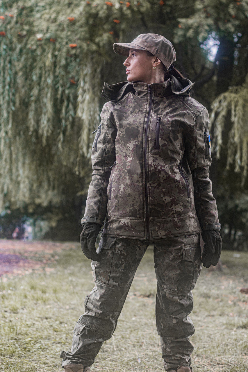 Тактична куртка жіноча Піксель COMBAT Туреччина  Soft-Shell камуфляж ЗСУ