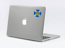 Патріотична наклейка на ноутбук / планшет "Лого СБУ" 8x8 см