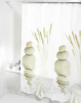 Силіконова шторка для ванної кімнати з малюнком, розмір 180х180 см., фото 1