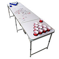 Backspin Beer Pong Table Set White DIY Ручки для переноски Держатель мяча 6 мячей Игровой стол и чашка