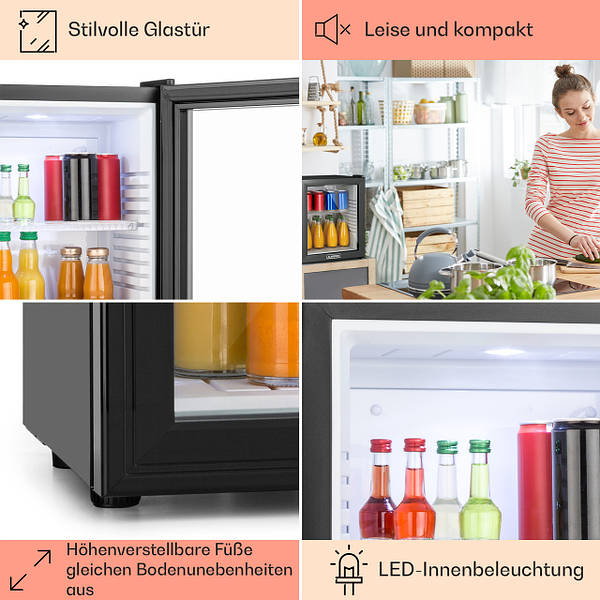 MKS-13 мини-бар мини-холодильник 3 уровня температуры объем: 30 л 23 дБ  стеклянная дверь черный (Германия, от Интернет магазин Hergestellt in  Deutschland - 1663336292