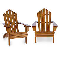 Набор из 2 садовых стульев Vermont Garden в стиле Adirondack Fir Wood Brown (Германия, читать описание)