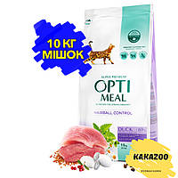 Optimeal Duck 10кг Оптимил корм для кошек с эффектом выведения шерсти утка