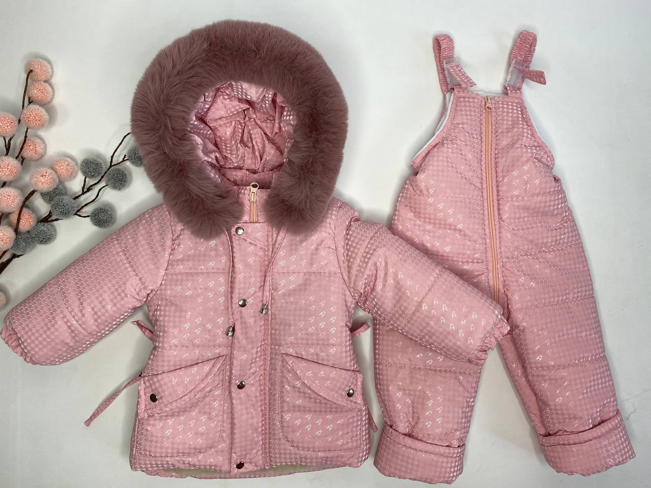 Зимний детский теплый костюм от 1 года размеры (80-86, 86-92, 92-98) курточка и штанишки