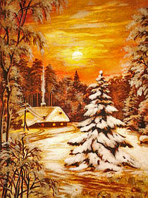 Картина из янтаря "Зимова казка"