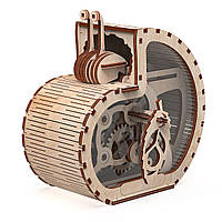 Конструктор, 3d пазл, механічний з дерева, навчальна, розвиваюча іграшка, гра, Равлик-скарбничка
