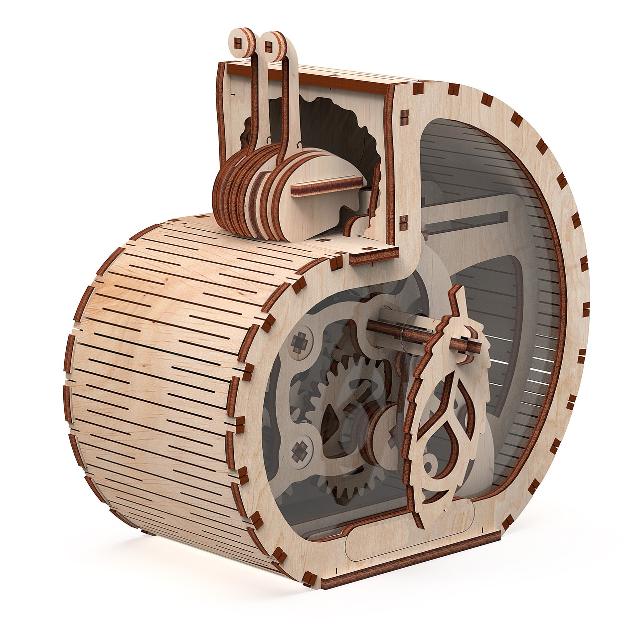 Конструктор, 3d пазл, механічний з дерева, навчальна, розвиваюча іграшка, гра, Равлик-скарбничка, фото 1