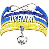Браслет Ukraine RESTEQ 210х25 мм. Браслет Україна. Браслет із написом Ukraine. Браслет жовто-блакитний, фото 5