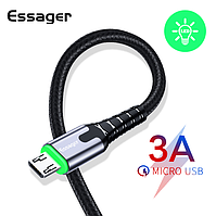 Зарядний кабель з підсвічуванням ESSAGER micro USB 3.0 A 2метра